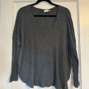 Dark Grey Waffle Weave Out from Under Long Sleeve Size Small